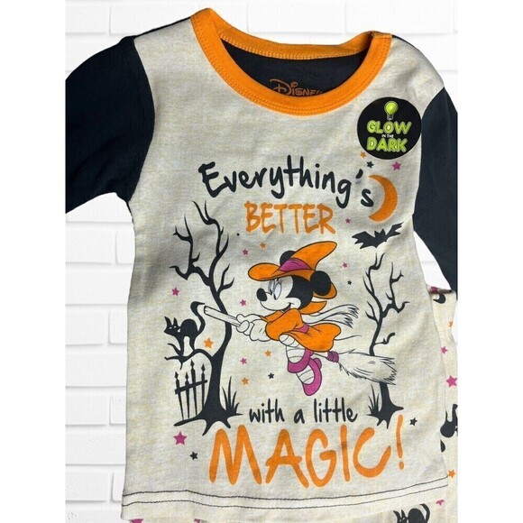 Minnie Mouse Girls Pajama Set Size 4 Halloween Everythings Better With‎ Magic - Picture 4 of 10